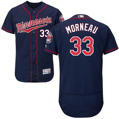 Twins #33 Justin Morneau Navy Blue Flexbase Authentic Collection Stitched MLB Jersey - Click Image to Close